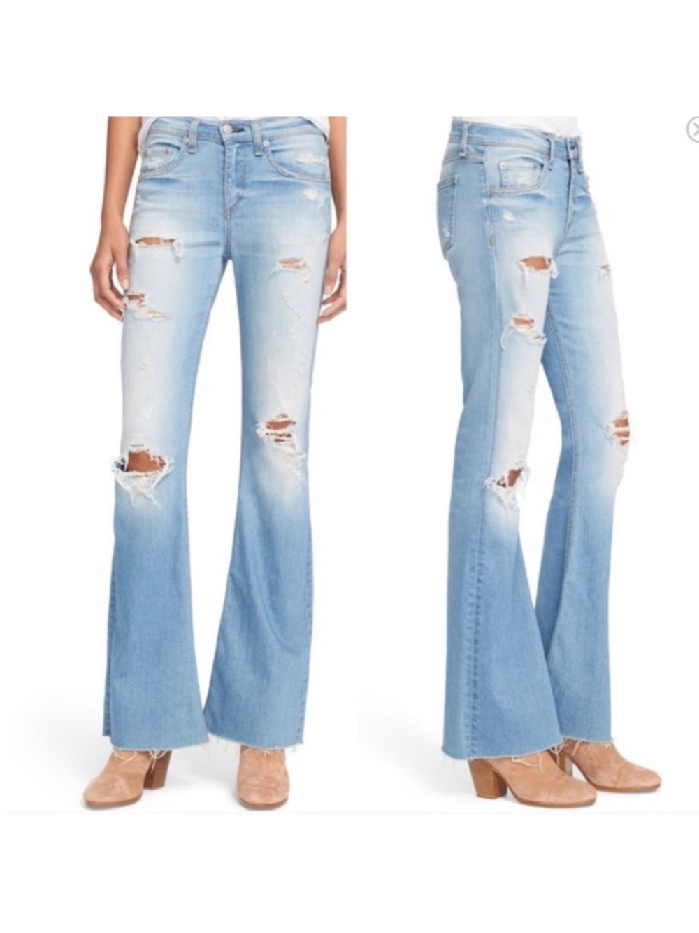 Rag & Bone Flare in Ryder Distressed Jeans Size 29